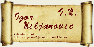 Igor Miljanović vizit kartica